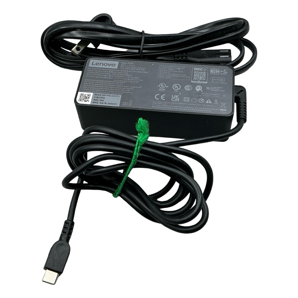 Lenovo 65W USB-C AC Adapter Charger ADLX65YCC2D SA10W86255 Black 2022